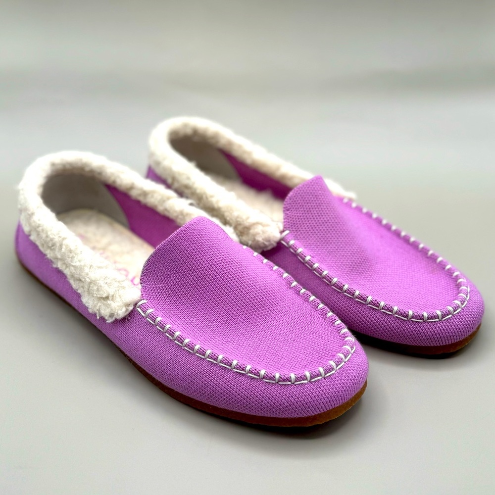 Rothy’s Winter Berry Merino Knit Slipper Moccasin.